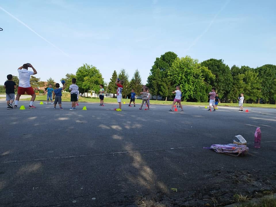 Sports school on an outdoor court