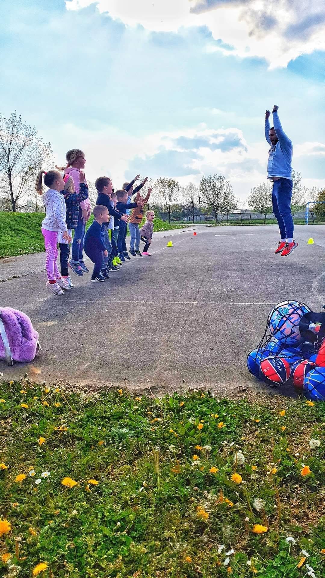 Children at a sports school session